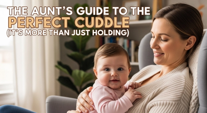 Aunt Cuddling Baby In Cozy Setting.